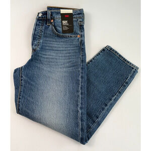 Levi's Premium Women 501 Original Cropped Button Fly Jeans 27x26 Blue NWT